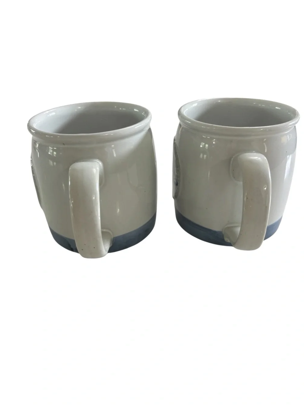 Hot Air Balloon‎ Stoneware Mugs Blue, Yellow, White Coffee Set of 2